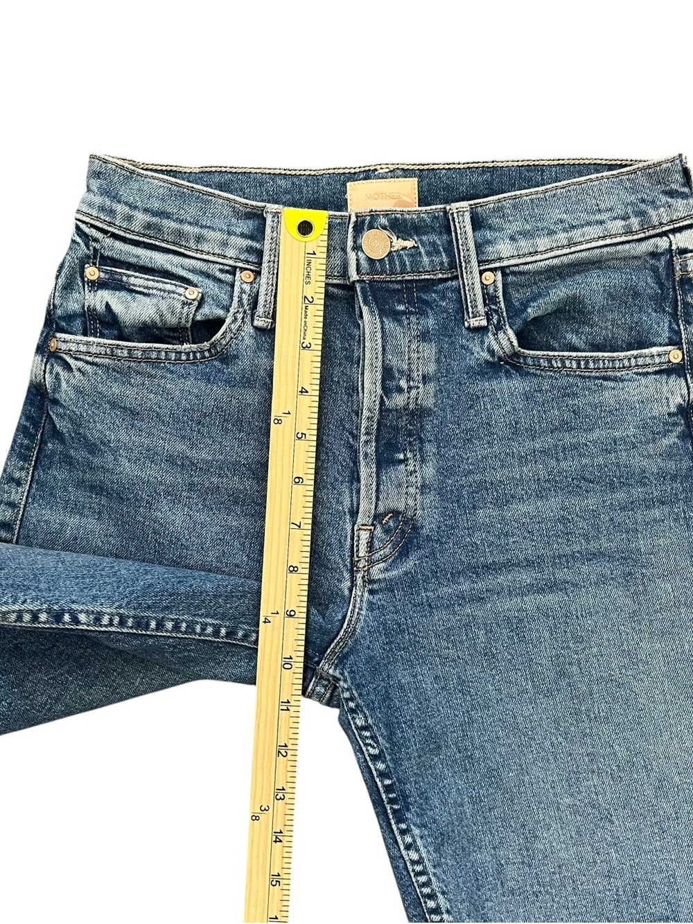 MOTHER The Tomcat Bermuda Short Fray Other Moods Denim Shorts Button Fly 26 - Picture 11 of 15